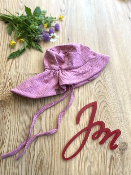 Klobouček Mullet PINK MUŠELÍN - Holčička