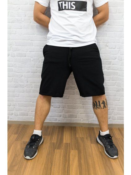 PÁNSKÉ Kraťasy LOVE Black bez šňůrky  - kratší verze
