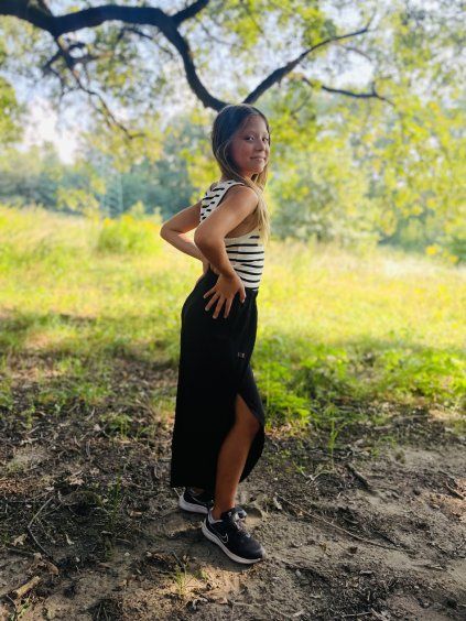 Dívčí kalhoty s vysokými rozparky VIVIENNE BLACK
