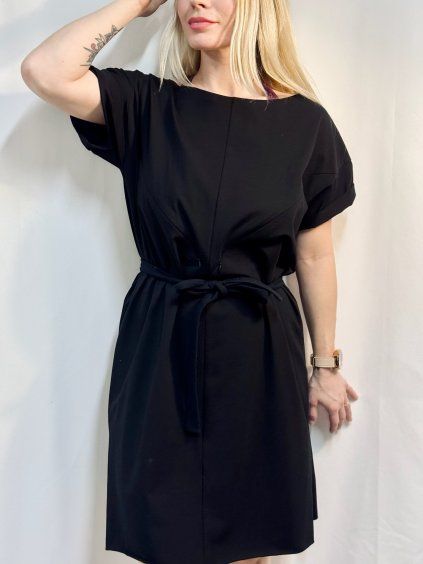 DÁMSKÉ KOJICÍ ŠATY SE ZIPY A ROZPARKY BLACK