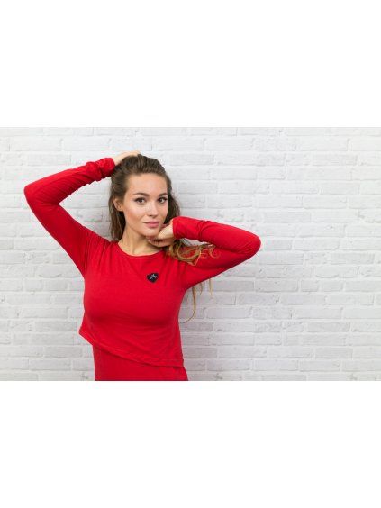 Kojící šaty RED krátká verze ( dlouhý rukáv ) - Maminka