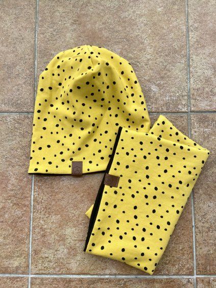Spadlá čepice / tunel DOTS Mustard - Maminka / Děti