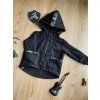 Softshell bunda s fleecem Black ARMY s pruhem na zádech - Chlapeček