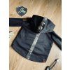 Softshell bunda s fleecem Black ARMY s pruhem na zádech - Chlapeček