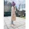 Dlouhý žebrovaný cardigan BEIGE - Holčička