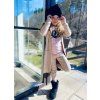 Dlouhý žebrovaný cardigan BEIGE - Holčička