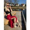 Dámské kalhoty s vysokými rozparky VIVIENNE RED
