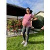 KOJICÍ TRIČKO SE ZIPY  A VOLÁNKY LOVE DARK PINK Short (krátký rukáv)