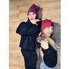 Dívčí CROP OVERSIZE mikina SHINY BLACK