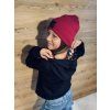 Dívčí CROP OVERSIZE mikina SHINY BLACK