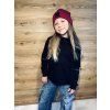 Dívčí CROP OVERSIZE mikina SHINY BLACK