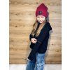 Dívčí CROP OVERSIZE mikina SHINY BLACK