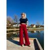 Dámské elegantní kalhoty BUSINESS KARMIN RED LONG