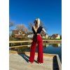 Dámské elegantní kalhoty BUSINESS KARMIN RED LONG