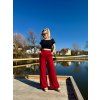 Dámské elegantní kalhoty BUSINESS KARMIN RED SHORT