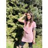 DÁMSKÉ Asymetrické "KOJICÍ I NEKOJICÍ" tričko LIGHT PINK  (krátký rukáv)