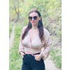Lehoučký DÁMSKÝ Viskózový CROP TOP ESPAÑA Beige