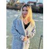 DÁMSKÝ OVERSIZE kabát MELANGE GREY Long