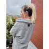 DÁMSKÝ OVERSIZE kabát MELANGE GREY Long