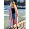 DÁMSKÝ OVERSIZE kabát GARDEN of ROSES Light Pink LONG